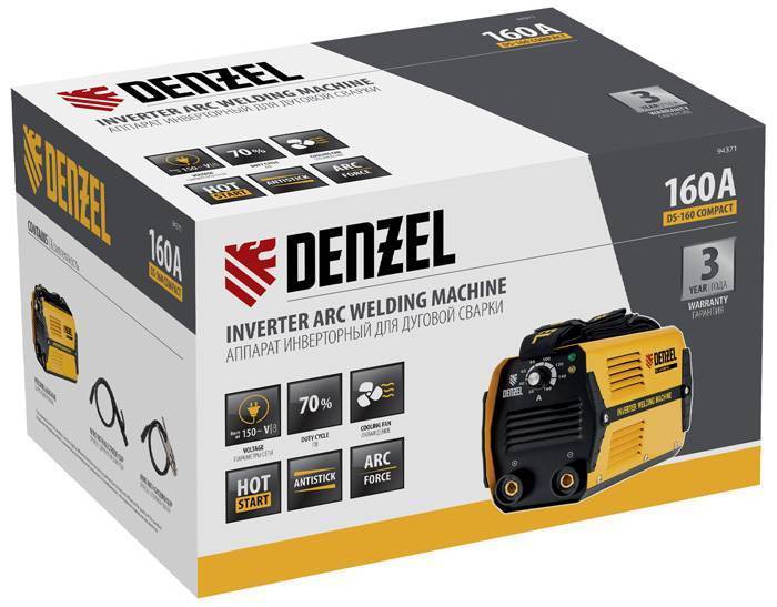 Инвертор сварочный Denzel DS-160 Compact