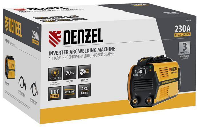 Инвертор сварочный Denzel DS-230 Compact