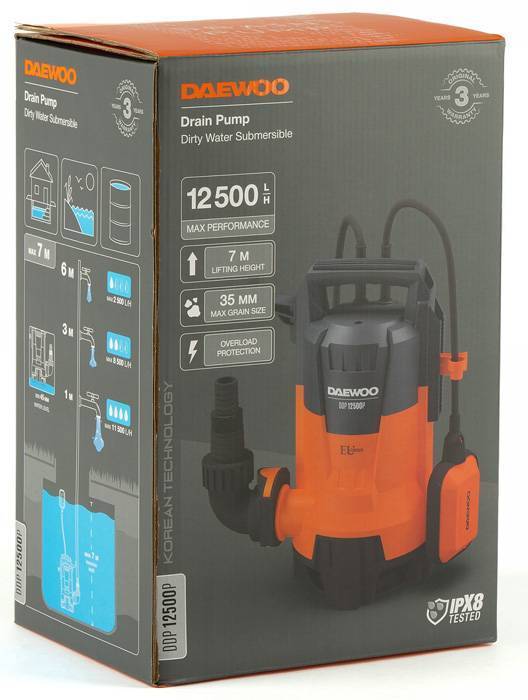Насос погружной для грязной воды DAEWOO DDP 12500P