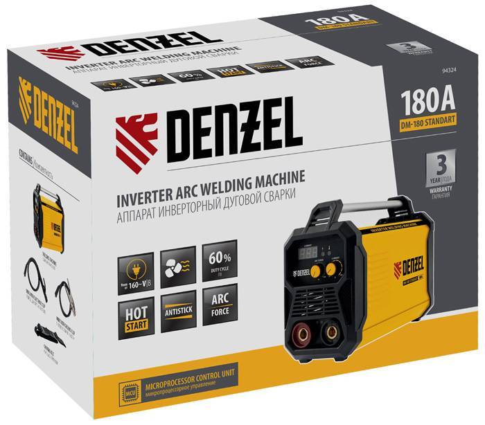 Инвертор сварочный Denzel DM-180 Standart